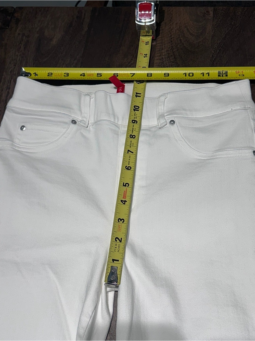 Spanx Jeans Womens Small White Flare High Rise Slim Pull On Stretch 20349R - Picture 9 of 11